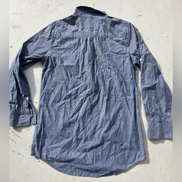 Women's J Crew Blouse Shirt Top Chambray Blue Denim S Button Casual Business - Picture 7 of 11